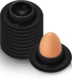 PjuQow 10 Stück Eierbecher, Eierbecher Schwarz,