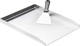 Plancha Grillplatte aus Edelstahl, 40x30x3cm,