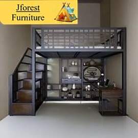 Platzsparendes Hochbett aus Metall im Chinesischen 