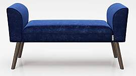 PLAYBOY Sitzbank mit Samtüberzug in Blau und