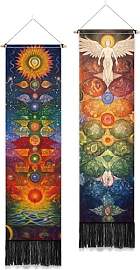 PLIGREAT 2er Pack Chakra Wandteppich Meditation