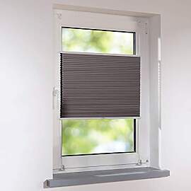 Plissee 70 x 140 cm DUETTE silber-grau/braun