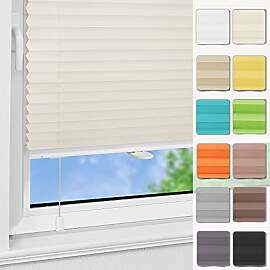 Plissee ohne Bohren Klemmfix 45x150cm Beige