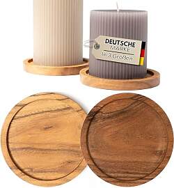 Plogis Kerzenteller - 2er Set Akazie Untersetzer