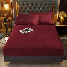 Plüsch Bettlaken 120x200 Rot Weinrot Weiss Fleece 