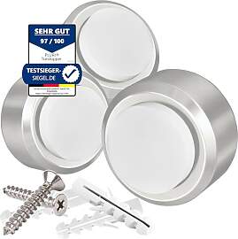 PLURI - Premium Türstopper Wand Edelstahl [3er