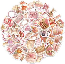 PNGIF Aesthetic Rosa Kawaii Stickers 50 Stück,