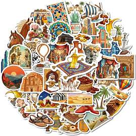 PNGIF Vintage Arabische Stickers 50 Stück,