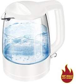 POCOline Wasserkocher WK-129195.1 weiß Glas