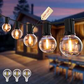Pogestrand Lichterkette Außen Strom,G40 45M LED