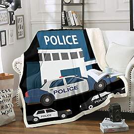 Polizei Auto Werfen Decke 150×200,Kinder Cartoon
