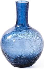 Polspotten Glasvase dunkelblau h57cm Cracked