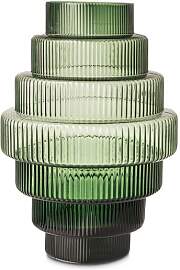 Polspotten Vase aus mundgeblasenem grünen Glas