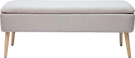 Polsterbank aus beigem Textur-Veloursstoff und
