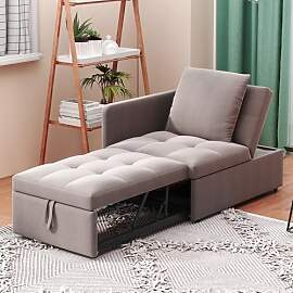 Polsterbett Ausziehbares Schlafsofa, 3 in 1