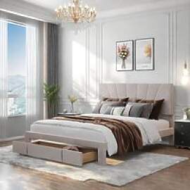 Polsterbett Doppelbett 140 x 200 cm, Stoffbett
