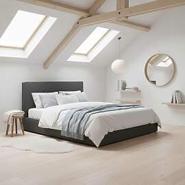 Polsterbett Gina Dunkelgrau ca. 180x200 cm Stauraum