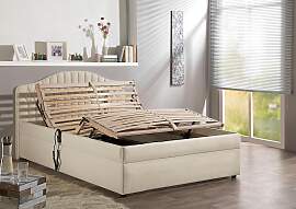 Polsterbett MAINTAL, beige (creme), B:150cm,