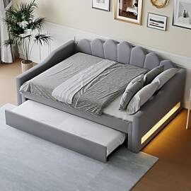 Polsterbett Schlafsofa 140x200 mit Ausziehbett,