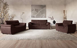 Polstergarnitur COTTA "Leandra", braun,