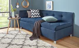 Polsterliege MAINTAL, blau, B:109cm L:210cm,
