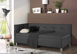 Polsterliege MAINTAL, grau (anthrazit), B:89cm