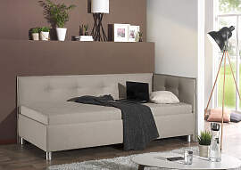Polsterliege MAINTAL, grau (taupe), B:109cm