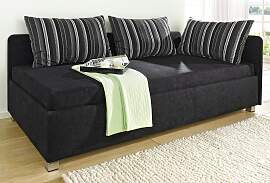 Polsterliege MAINTAL, schwarz, B:86cm L:206cm,