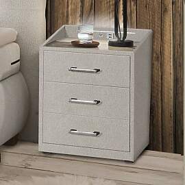 Polsternachttisch Randy Webstoff H 61cm mit