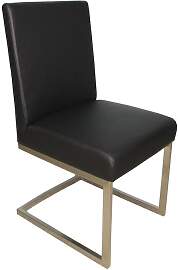 Polsterstuhl MC120 in Leder schwarz mit