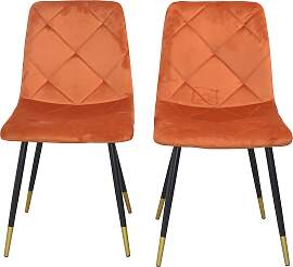 Polsterstuhl, orange (terra, schwarz, terra),