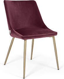 Polsterstuhl weinrot mit Metallgestell in Gold