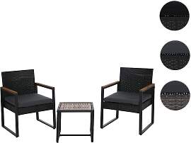 Poly-Rattan Garnitur HWC-P74, Lounge-Set Garten 2x 