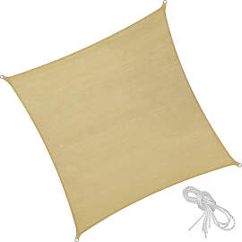 Polyethylen Sonnensegel quadratisch beige - 5 x 5 m