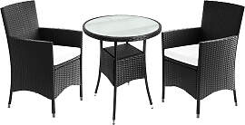 Polyrattan Balkonset 3-tlg inkl Sitzauflagen