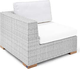 Polyrattan Eck-Modul Havanna Weiß/Grau