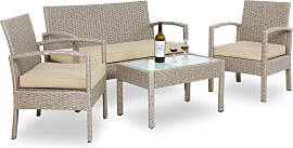 Polyrattan Garten-Sitzgruppe 4-tlg Creme