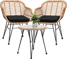 Polyrattan Garten-Sitzgruppe Bali 3-tlg