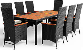 Polyrattan Garten-Sitzgruppe Rio 9-tlg Schwarz