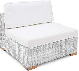 Polyrattan Mittel-Modul Havanna Weiß/Grau