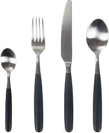 Pomax Besteck-Set 16-teilig aus schwarzem