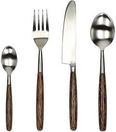 Pomax Besteckset 16-teilig, Edelstahl und Palmholz 