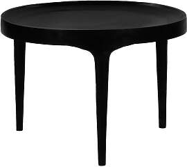 Pomax Couchtisch aus schwarzem Aluminium, rund,