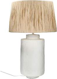 Pomax Grosse Tischlampe aus Papiermaché weiss,