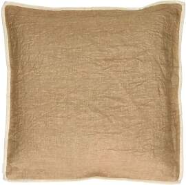 Pomax Kissen aus Leinen beige, quadratisch, uni,