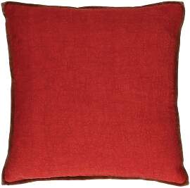 Pomax Kissen aus Leinen und Baumwolle mohnrot,