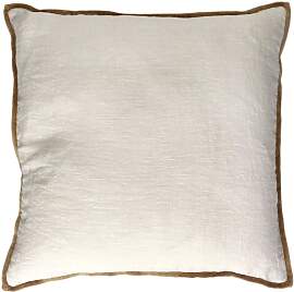 Pomax Kissen aus Leinen und Baumwollvelours weiss