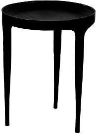 Pomax Kleiner Couchtisch aus Aluminium, schwarz