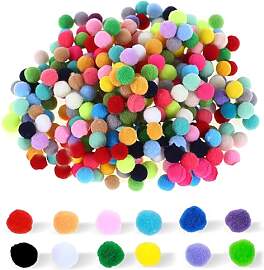 Pompons zum Basteln, 500 Stück 1cm Bunt Mini