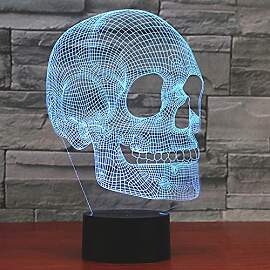 PONLCY Schädel Nachtlicht 3D Illusion Lampe, 7